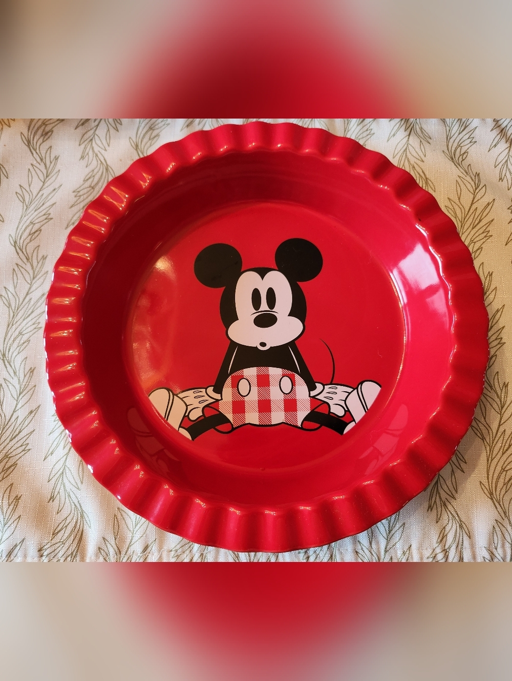 Disney Red Mickey Mouse Pie Plate
